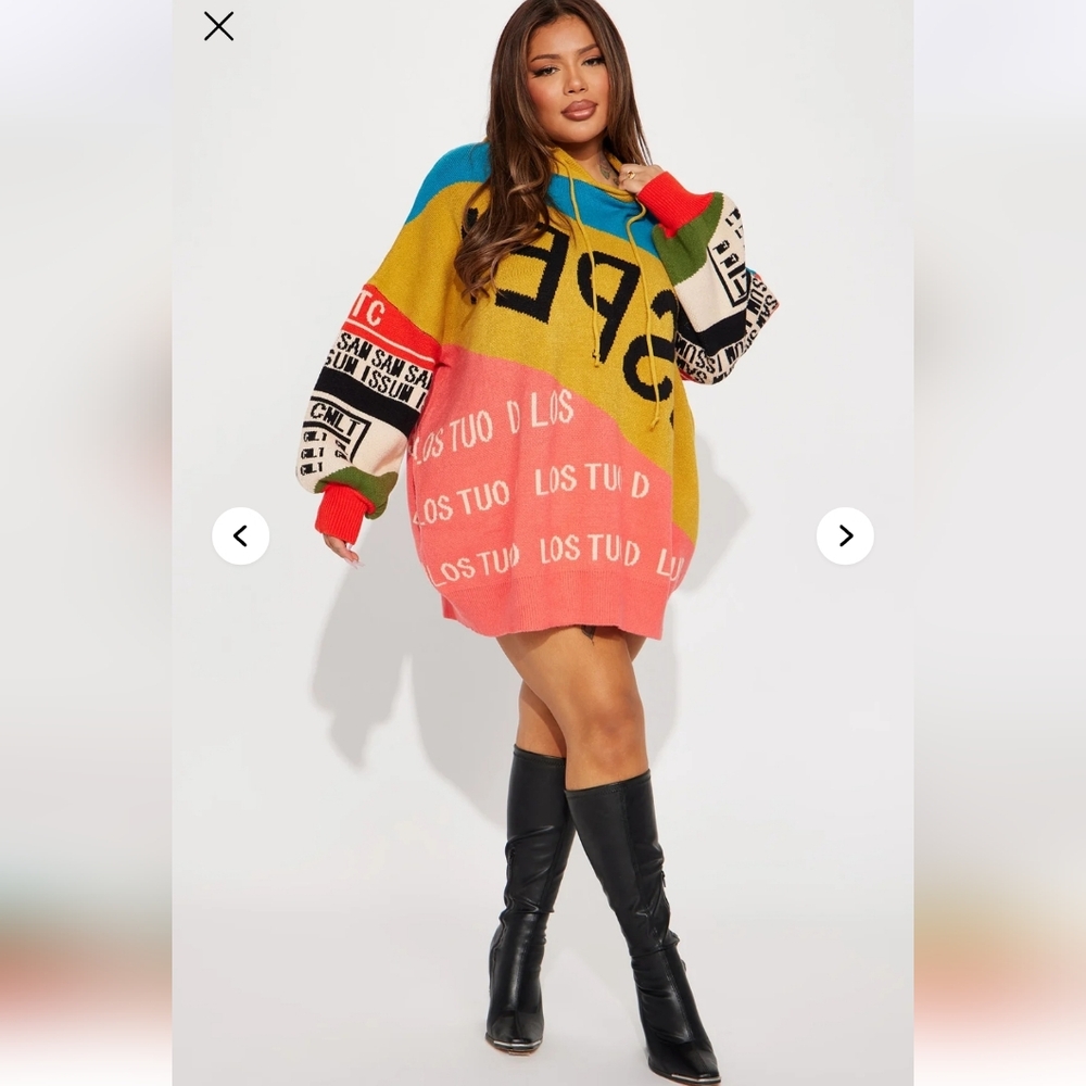 Fashion Nova NWTs Los Moto Sweater Mini Dress - Picture 4 of 7